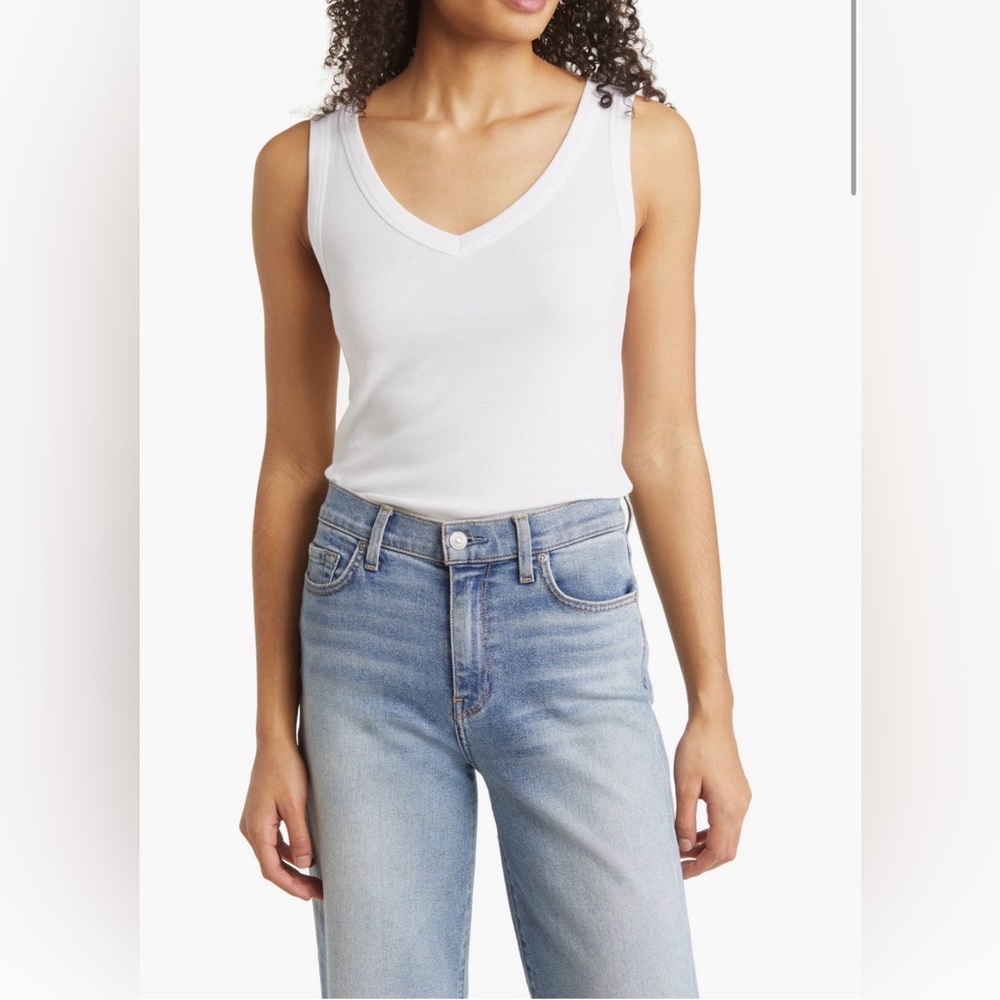 Caslon V-Neck Cotton Blend Tank Top